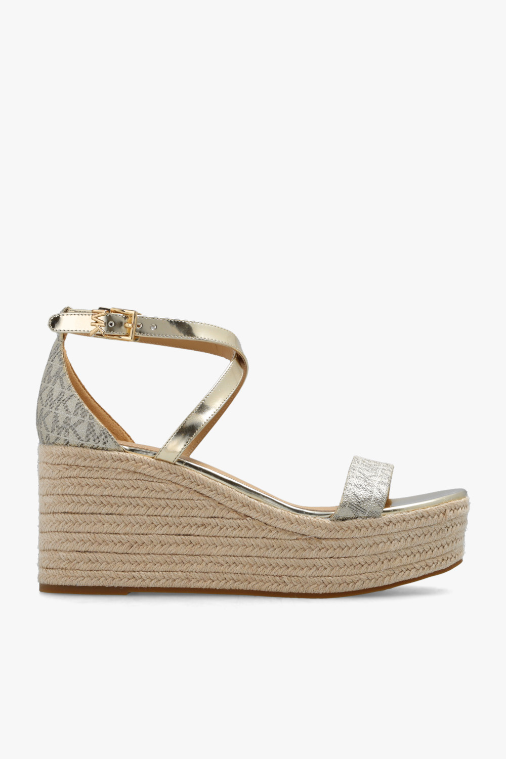 Michael kors clearance gold wedge shoes